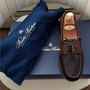 Brooks Brothers Dark Brown Leather Boat Shoes